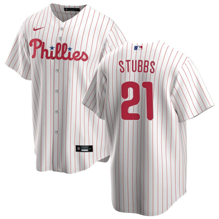 Men's Philadelphia Phillies #21 Garrett Stubbs White Cool Base Stitched Baseball Jersey Men's Philadelphia Phillies #21 Garrett Stubbs White Cool Base Stitched Baseball Jersey