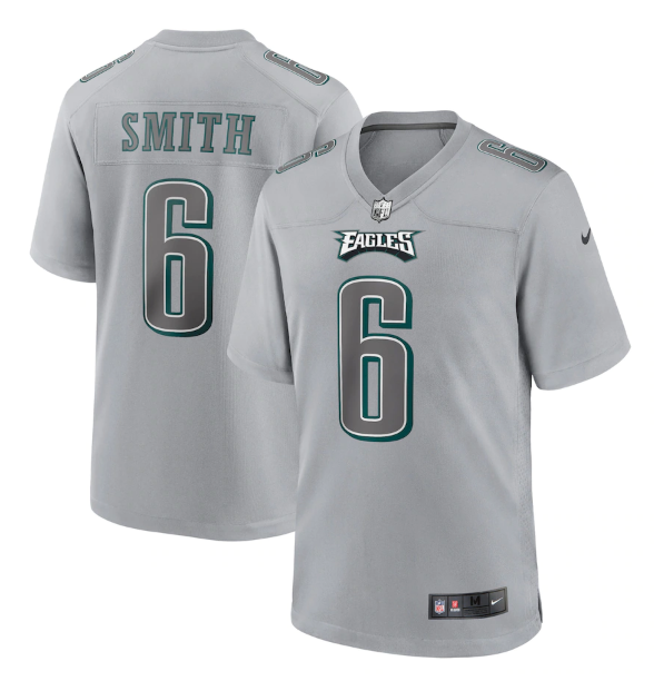 Men's Philadelphia Eagles #6 DeVonta Smith Grey Atmosphere Fashion Stitched Game Jersey Men's Philadelphia Eagles #6 DeVonta Smith Grey Atmosphere Fashion Stitched Game Jersey