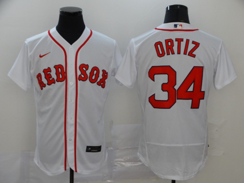 Men's Boston Red Sox #34 David Ortiz White Flex Base Stitched MLB Jersey Men's Boston Red Sox #34 David Ortiz White Flex Base Stitched MLB Jersey