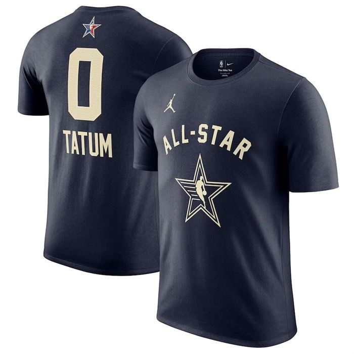 Men's 2024 All-Star #0 Jayson Tatum Navy T-Shirt Men's 2024 All-Star #0 Jayson Tatum Navy T-Shirt