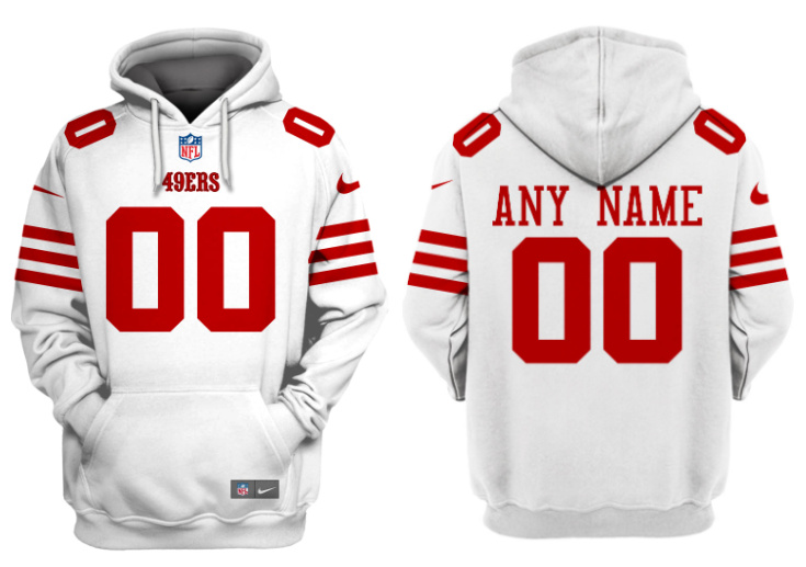 Men's San Francisco 49ers Active Player Custom White Alternate Pullover Hoodie Men's San Francisco 49ers Active Player Custom White Alternate Pullover Hoodie