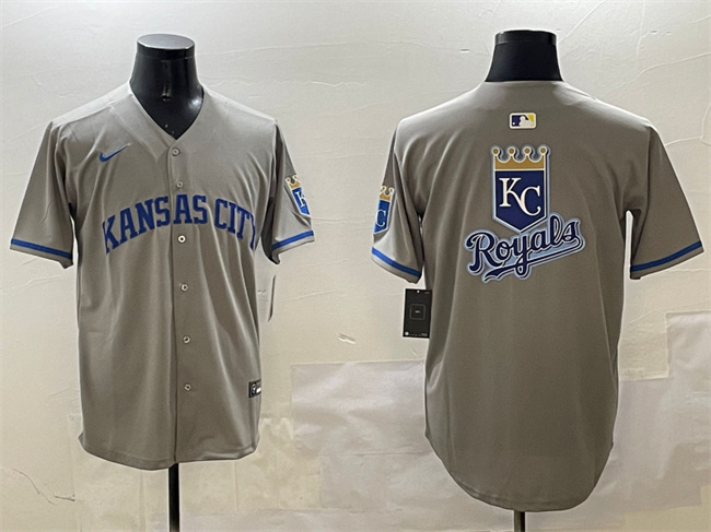 Men's Kansas City Royals Team Big Logo Black 'Gothic Crown Edition' Vapor Premier Limited Stitched Baseball Jersey Men's Kansas City Royals Team Big Logo Black 'Gothic Crown Edition' Vapor Premier Limited Stitched Baseball Jersey