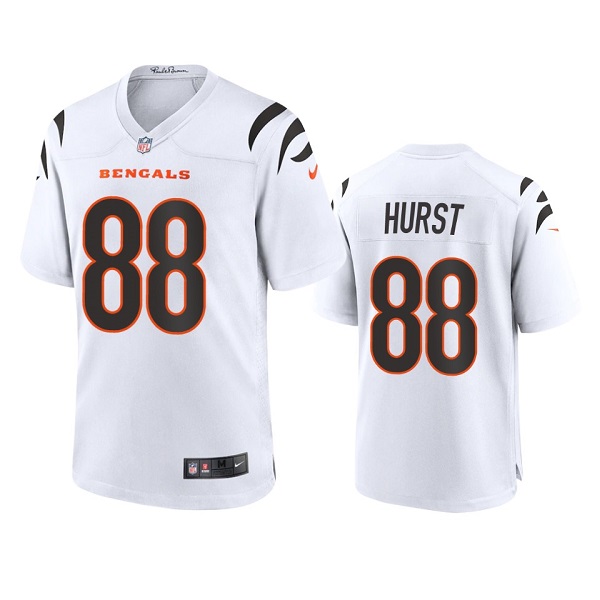 Men's Cincinnati Bengals #88 Hayden Hurst White Stitched Game Jersey Men's Cincinnati Bengals #88 Hayden Hurst White Stitched Game Jersey