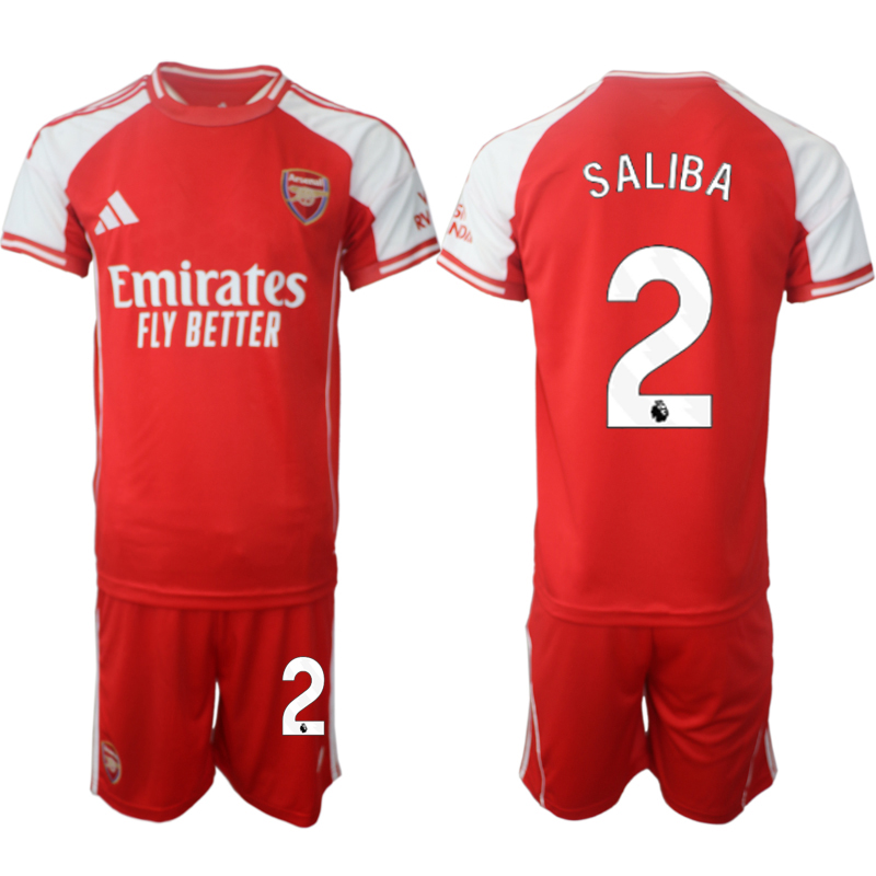 Men's Arsenal F.C #2 William Saliba Red 2025 Home Soccer Jersey Suit Men's Arsenal F.C #2 William Saliba Red 2025 Home Soccer Jersey Suit