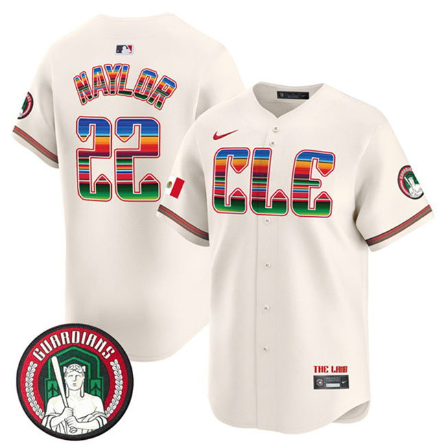 Men's Cleveland Guardians #22 Josh Naylor Cream Mexico Vapor Premier Limited Stitched Baseball Jersey Men's Cleveland Guardians #22 Josh Naylor Cream Mexico Vapor Premier Limited Stitched Baseball Jersey