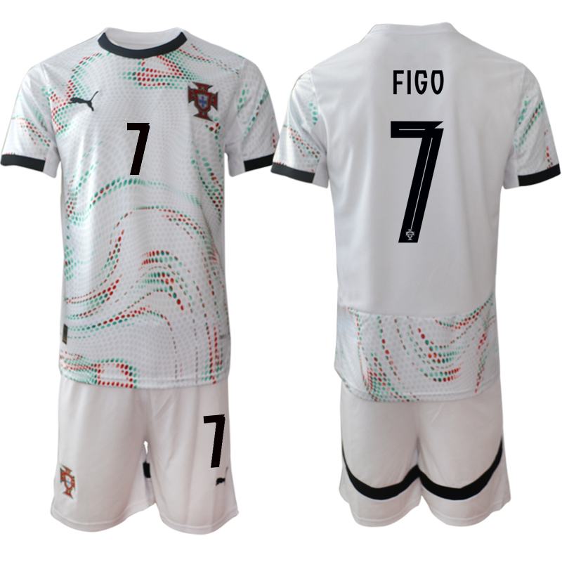 Men's Portugal Team #7 Ronaldo 2025 White Away Soccer Jersey Suit Men's Portugal Team #7 Ronaldo 2025 White Away Soccer Jersey Suit