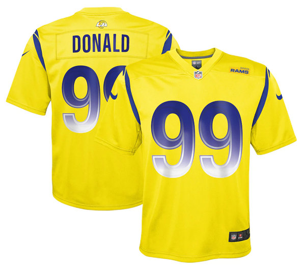 Men's Los Angeles Rams #99 Aaron Donald Gold Stitched Game Jersey Men's Los Angeles Rams #99 Aaron Donald Gold Stitched Game Jersey