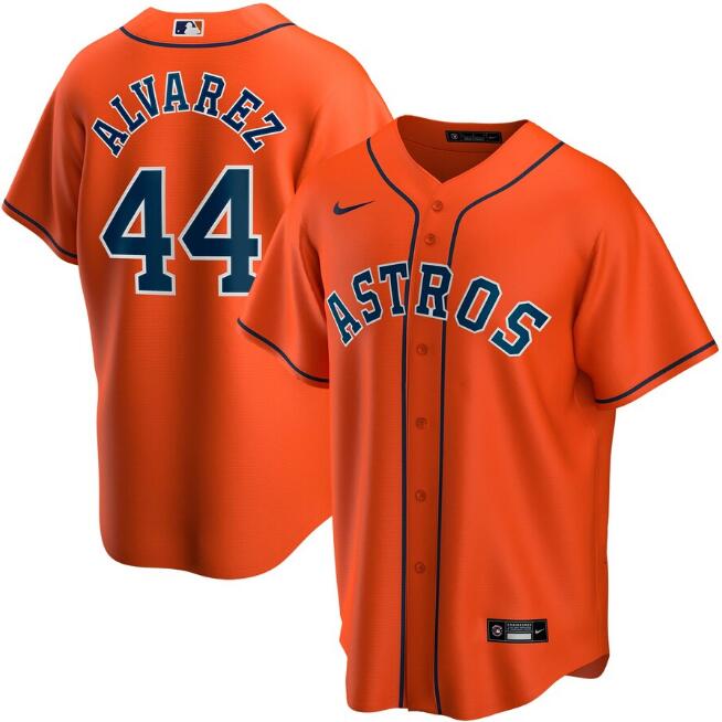 Men's Houston Astros #44 Yordan Alvarez Orange MLB Cool Base Stitched Jersey Men's Houston Astros #44 Yordan Alvarez Orange MLB Cool Base Stitched Jersey