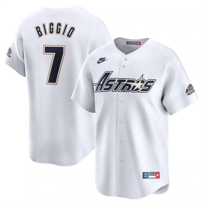Men's Houston Astros #7 Craig Biggio Cream Cooperstown Collection Limited Stitched Baseball Jersey Men's Houston Astros #7 Craig Biggio Cream Cooperstown Collection Limited Stitched Baseball Jersey