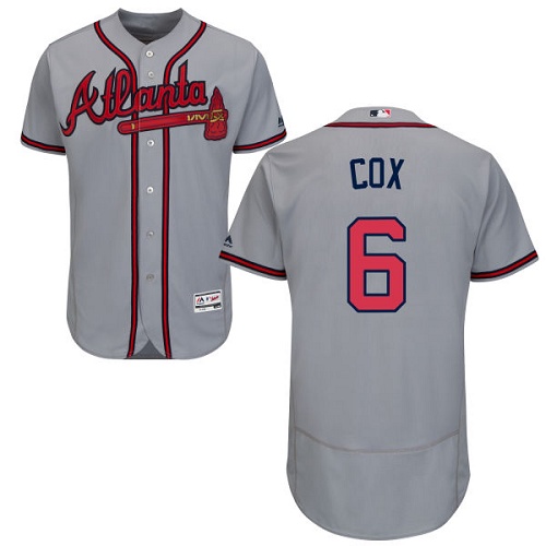 Braves #6 Bobby Cox Grey Flexbase Authentic Collection Stitched MLB Jersey Braves #6 Bobby Cox Grey Flexbase Authentic Collection Stitched MLB Jersey