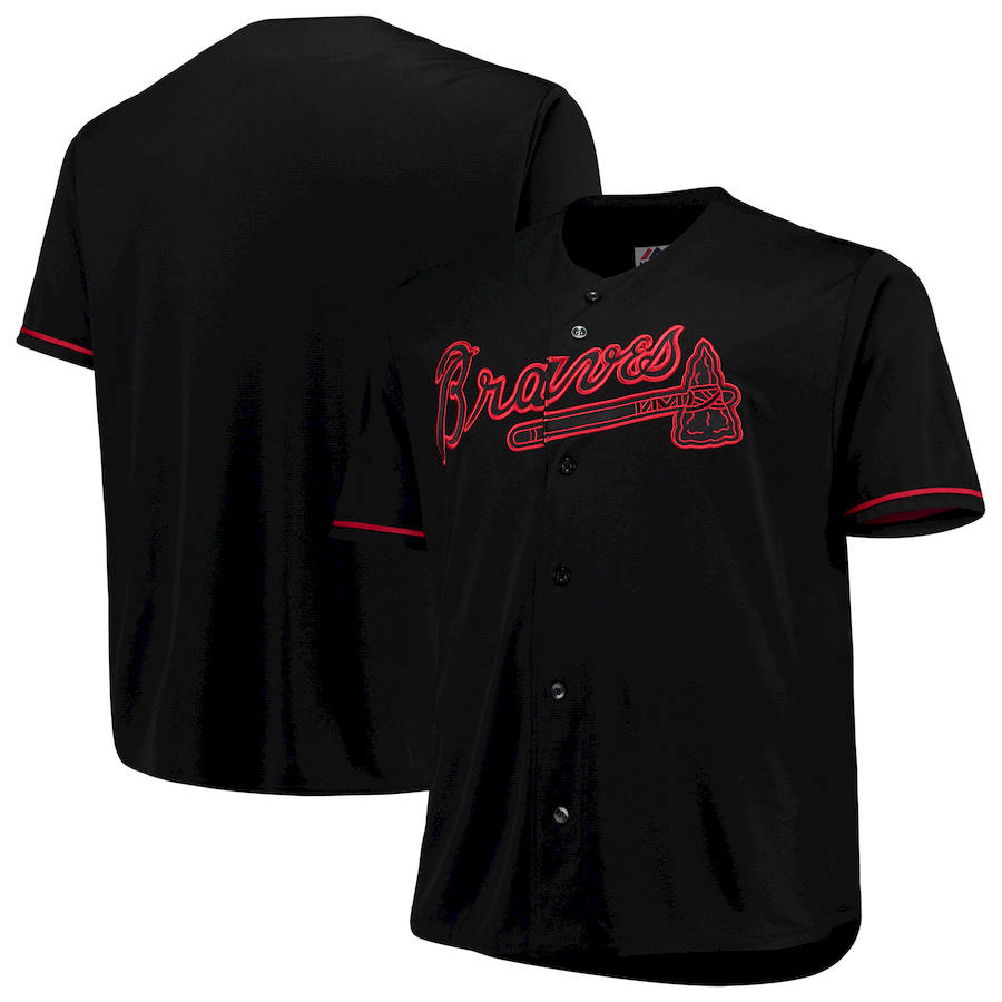 Atlanta Braves Majestic Big & Tall Pop Fashion Jersey Black Atlanta Braves Majestic Big & Tall Pop Fashion Jersey Black