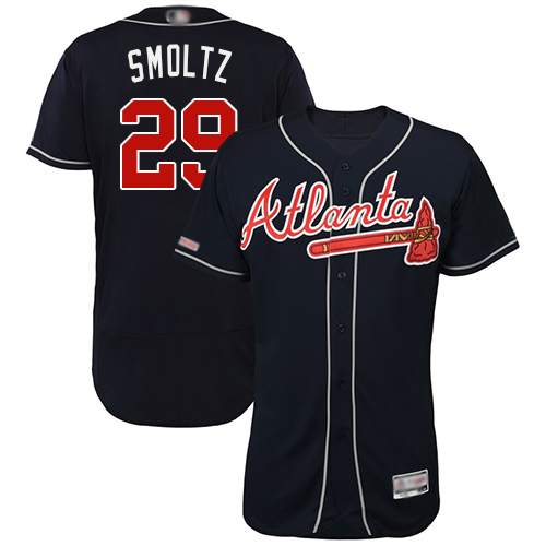 Braves #29 John Smoltz Navy Blue Flexbase Authentic Collection Stitched MLB Jersey Braves #29 John Smoltz Navy Blue Flexbase Authentic Collection Stitched MLB Jersey