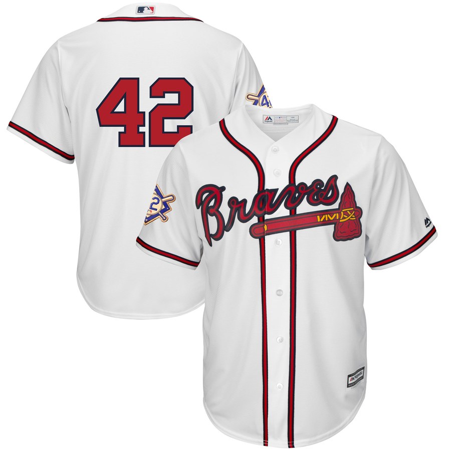 Atlanta Braves #42 Majestic 2019 Jackie Robinson Day Official Cool Base Jersey White
