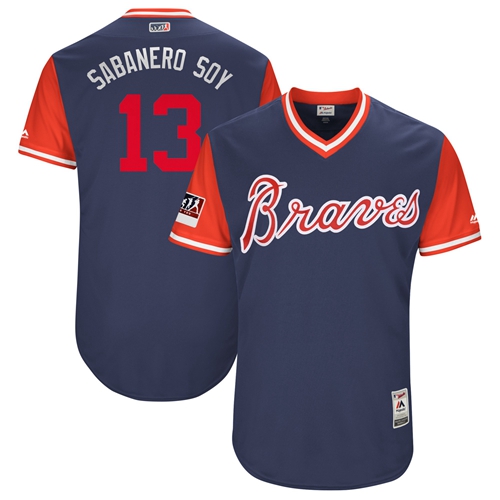 Braves #13 Ronald Acuna Jr. Navy "Sabanero Soy" Players Weekend Authentic Stitched MLB Jersey Braves #13 Ronald Acuna Jr. Navy "Sabanero Soy" Players Weekend Authentic Stitched MLB Jersey