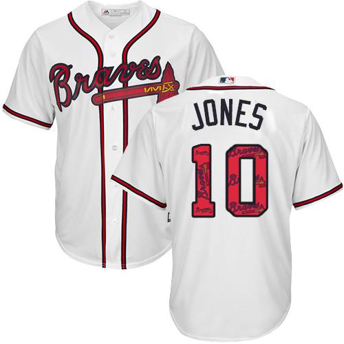 Braves #10 Chipper Jones White Team Logo Fashion Stitched MLB Jersey Braves #10 Chipper Jones White Team Logo Fashion Stitched MLB Jersey