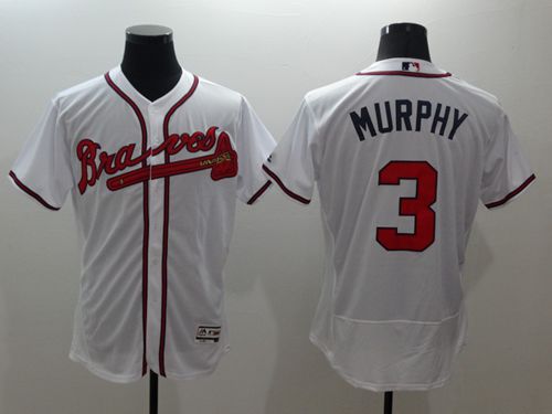 Braves #3 Dale Murphy White Flexbase Authentic Collection Stitched MLB Jersey Braves #3 Dale Murphy White Flexbase Authentic Collection Stitched MLB Jersey