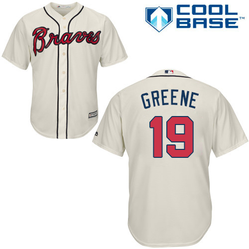 Braves #19 Shane Greene Cream New Cool Base Stitched MLB Jersey Braves #19 Shane Greene Cream New Cool Base Stitched MLB Jersey