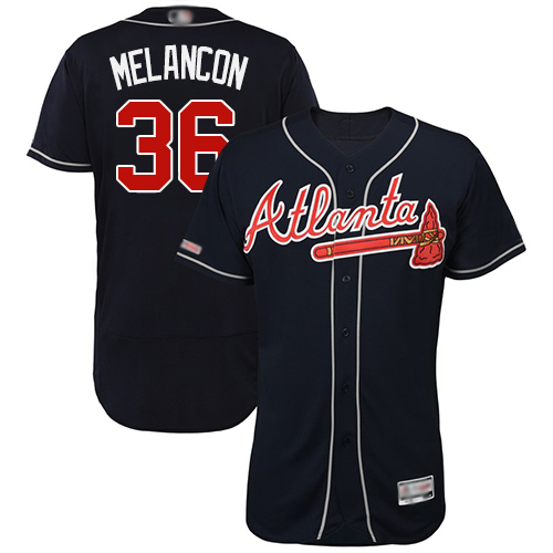 Braves #36 Mark Melancon Navy Blue Flexbase Authentic Collection Stitched MLB Jersey Braves #36 Mark Melancon Navy Blue Flexbase Authentic Collection Stitched MLB Jersey