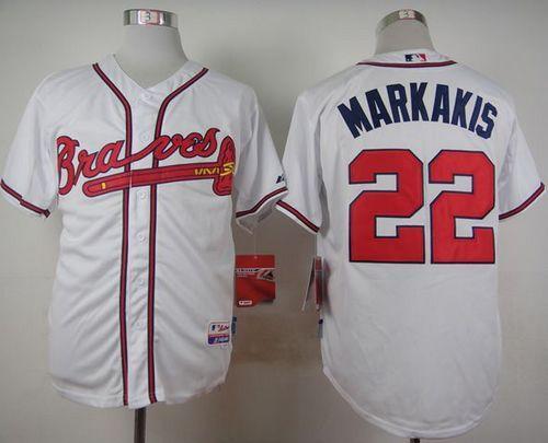 Braves #22 Nick Markakis White Cool Base Stitched MLB Jersey Braves #22 Nick Markakis White Cool Base Stitched MLB Jersey