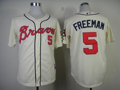 Braves #5 Freddie Freeman Cream Alternate Cool Base Stitched MLB Jersey Braves #5 Freddie Freeman Cream Alternate Cool Base Stitched MLB Jersey