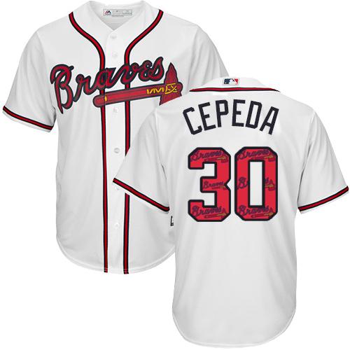 Braves #30 Orlando Cepeda White Team Logo Fashion Stitched MLB Jersey Braves #30 Orlando Cepeda White Team Logo Fashion Stitched MLB Jersey
