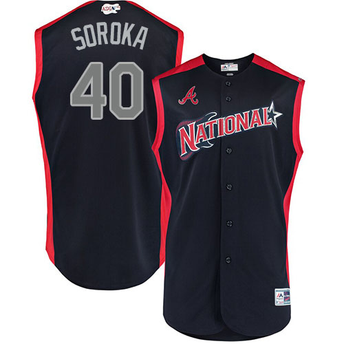 Braves #40 Mike Soroka Navy 2019 All-Star National League Stitched MLB Jersey Braves #40 Mike Soroka Navy 2019 All-Star National League Stitched MLB Jersey