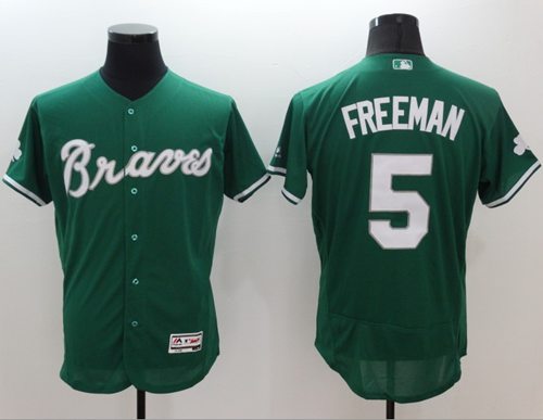 Braves #5 Freddie Freeman Green Celtic Flexbase Authentic Collection Stitched MLB Jersey Braves #5 Freddie Freeman Green Celtic Flexbase Authentic Collection Stitched MLB Jersey