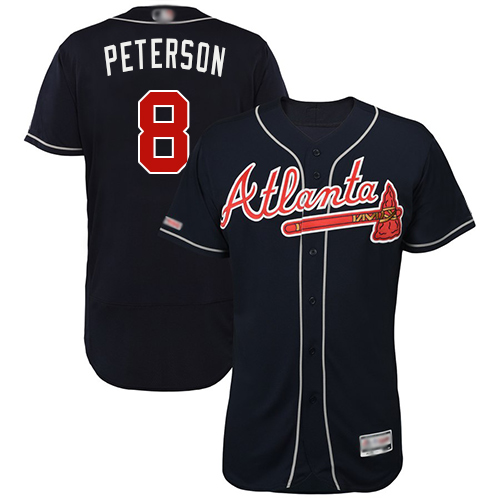 Braves #8 Jace Peterson Navy Blue Flexbase Authentic Collection Stitched MLB Jersey Braves #8 Jace Peterson Navy Blue Flexbase Authentic Collection Stitched MLB Jersey