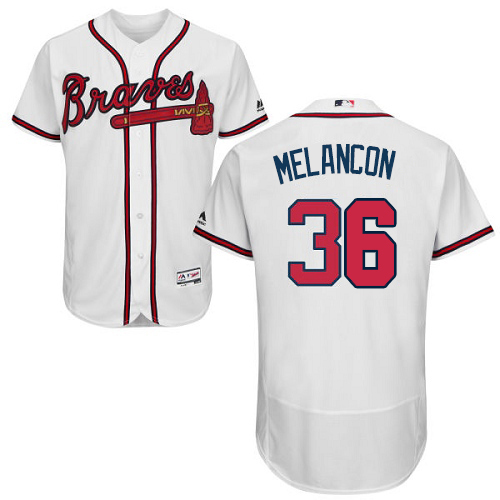 Braves #36 Mark Melancon White Flexbase Authentic Collection Stitched MLB Jersey Braves #36 Mark Melancon White Flexbase Authentic Collection Stitched MLB Jersey