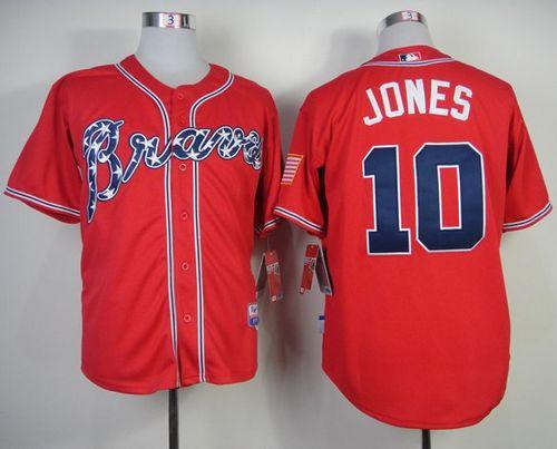 Braves #10 Chipper Jones Red Stitched MLB Jersey Braves #10 Chipper Jones Red Stitched MLB Jersey
