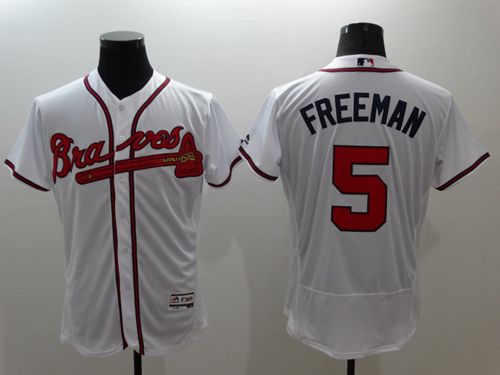 Braves #5 Freddie Freeman White Flexbase Authentic Collection Stitched MLB Jersey Braves #5 Freddie Freeman White Flexbase Authentic Collection Stitched MLB Jersey
