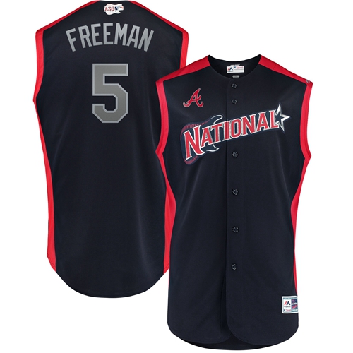 Braves #5 Freddie Freeman Navy 2019 All-Star National League Stitched MLB Jersey Braves #5 Freddie Freeman Navy 2019 All-Star National League Stitched MLB Jersey