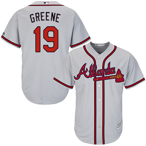 Braves #19 Shane Greene Grey New Cool Base Stitched MLB Jersey Braves #19 Shane Greene Grey New Cool Base Stitched MLB Jersey