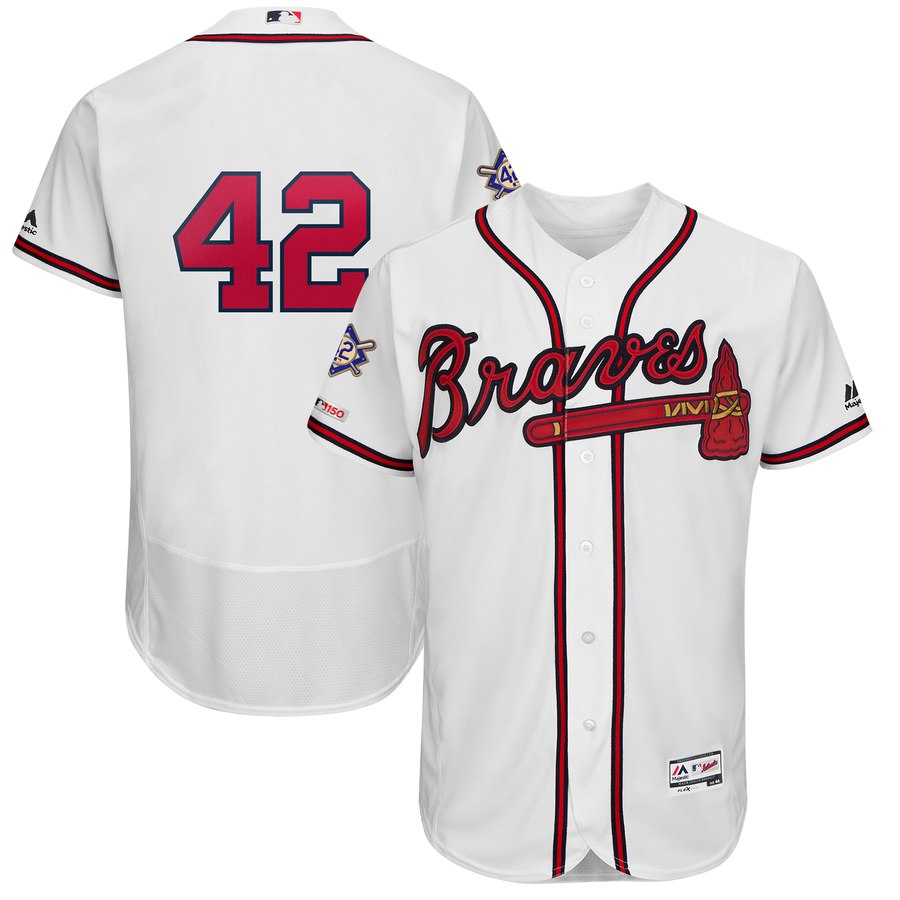 Atlanta Braves #42 Majestic 2019 Jackie Robinson Day Flex Base Jersey White Atlanta Braves #42 Majestic 2019 Jackie Robinson Day Flex Base Jersey White