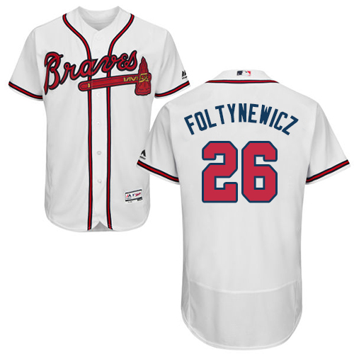 Braves #26 Mike Foltynewicz White Flexbase Authentic Collection Stitched MLB Jersey Braves #26 Mike Foltynewicz White Flexbase Authentic Collection Stitched MLB Jersey