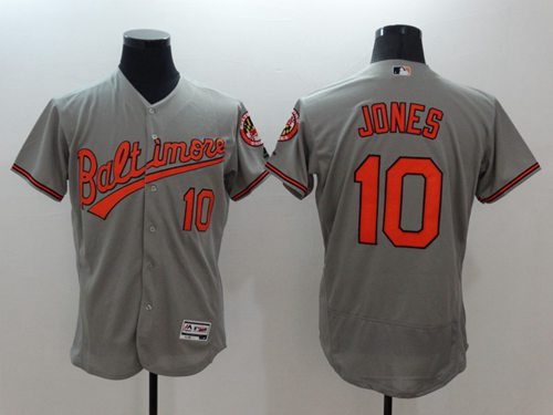 Orioles #10 Adam Jones Grey Flexbase Authentic Collection Stitched MLB Jersey Orioles #10 Adam Jones Grey Flexbase Authentic Collection Stitched MLB Jersey
