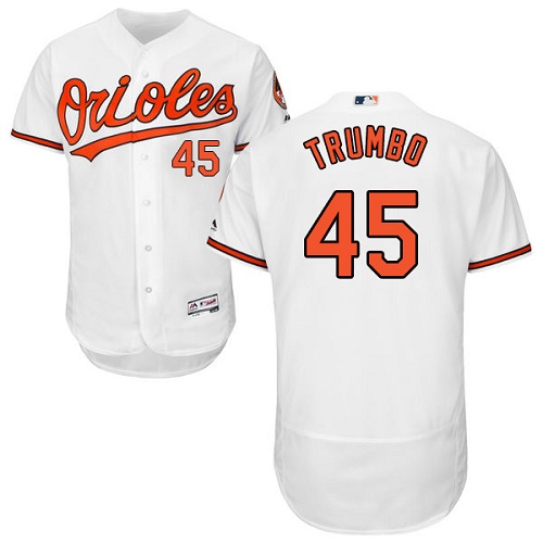 Orioles #45 Mark Trumbo White Flexbase Authentic Collection Stitched MLB Jersey Orioles #45 Mark Trumbo White Flexbase Authentic Collection Stitched MLB Jersey