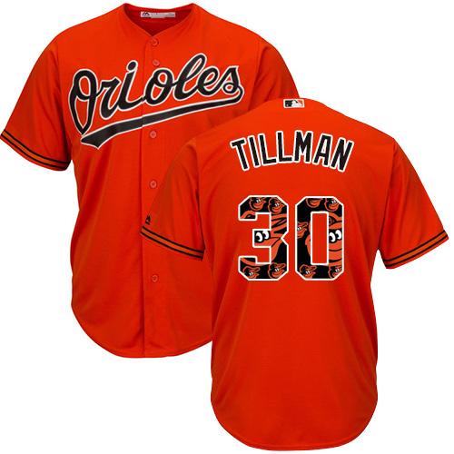 Orioles #30 Chris Tillman Orange Team Logo Fashion Stitched MLB Jersey Orioles #30 Chris Tillman Orange Team Logo Fashion Stitched MLB Jersey
