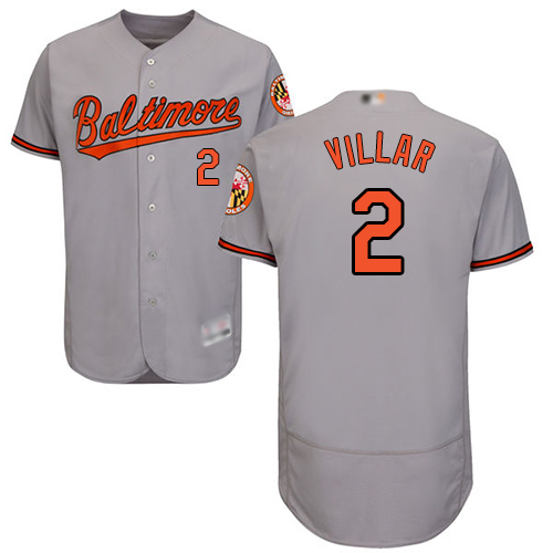 Orioles #2 Jonathan Villar Grey Flexbase Authentic Collection Stitched MLB Jersey Orioles #2 Jonathan Villar Grey Flexbase Authentic Collection Stitched MLB Jersey