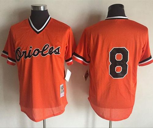Mitchell And Ness 1988 Orioles #8 Cal Ripken Orange Throwback Stitched MLB Jersey Mitchell And Ness 1988 Orioles #8 Cal Ripken Orange Throwback Stitched MLB Jersey