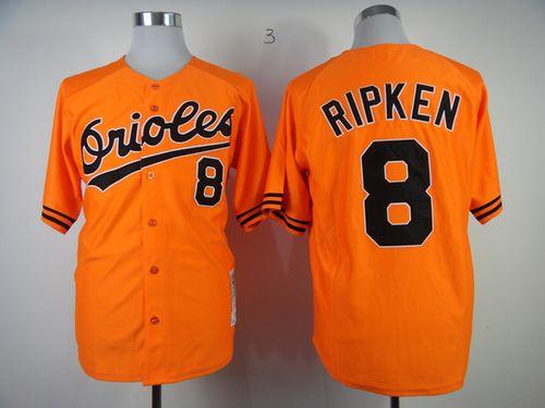 Mitchell And Ness 1989 Orioles #8 Cal Ripken Orange Throwback Stitched MLB Jersey Mitchell And Ness 1989 Orioles #8 Cal Ripken Orange Throwback Stitched MLB Jersey