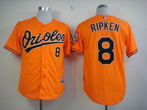 Orioles #8 Cal Ripken Orange Cool Base Stitched MLB Jersey Orioles #8 Cal Ripken Orange Cool Base Stitched MLB Jersey