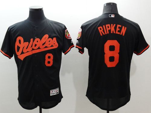 Orioles #8 Cal Ripken Black Flexbase Authentic Collection Stitched MLB Jersey Orioles #8 Cal Ripken Black Flexbase Authentic Collection Stitched MLB Jersey