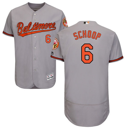Orioles #6 Jonathan Schoop Grey Flexbase Authentic Collection Stitched MLB Jersey Orioles #6 Jonathan Schoop Grey Flexbase Authentic Collection Stitched MLB Jersey