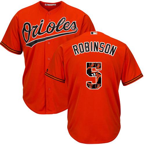 Orioles #5 Brooks Robinson Orange Team Logo Fashion Stitched MLB Jersey Orioles #5 Brooks Robinson Orange Team Logo Fashion Stitched MLB Jersey