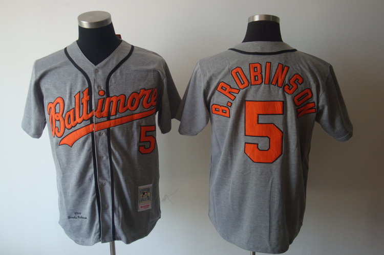 Mitchell and Ness Orioles #5 Brooks Robinson Grey Stitched Throwback MLB Jersey Mitchell and Ness Orioles #5 Brooks Robinson Grey Stitched Throwback MLB Jersey