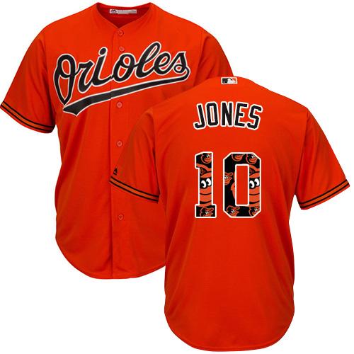 Orioles #10 Adam Jones Orange Team Logo Fashion Stitched MLB Jersey Orioles #10 Adam Jones Orange Team Logo Fashion Stitched MLB Jersey