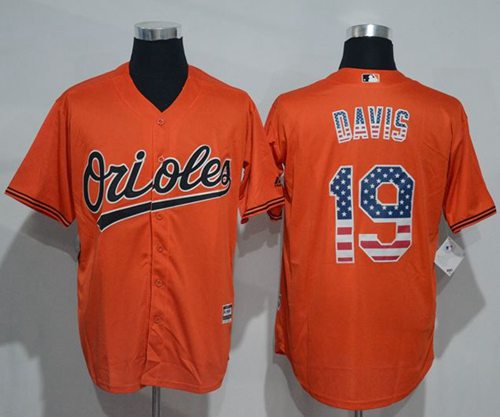 Orioles #19 Chris Davis Orange USA Flag Fashion Stitched MLB Jersey Orioles #19 Chris Davis Orange USA Flag Fashion Stitched MLB Jersey