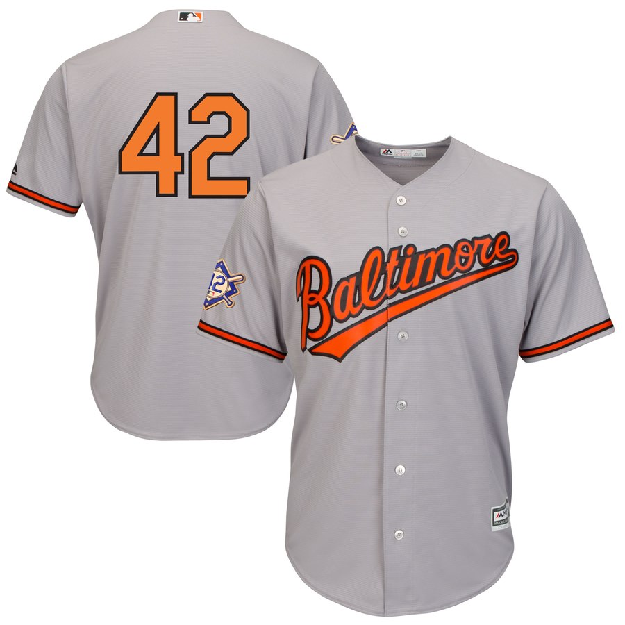 Baltimore Orioles #42 Majestic 2019 Jackie Robinson Day Official Cool Base Jersey Gray Baltimore Orioles #42 Majestic 2019 Jackie Robinson Day Official Cool Base Jersey Gray
