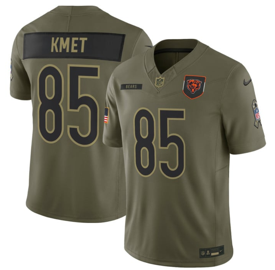 Men's Chicago Bears #85 Cole Kmet Olive 2025 F.U.S.E. Salute to Service Limited Stitched Football Jersey Men's Chicago Bears #85 Cole Kmet Olive 2025 F.U.S.E. Salute to Service Limited Stitched Football Jersey